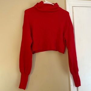 Cropped red sweater